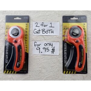 2-PACK  45mm Rotary Cutters Safety Lock Left/Right Hand Fabric Quilting Sew Tool